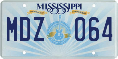 MS license plate MDZ064