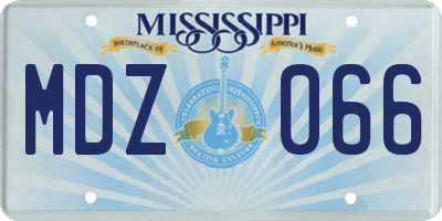 MS license plate MDZ066