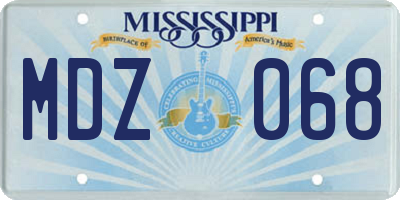 MS license plate MDZ068