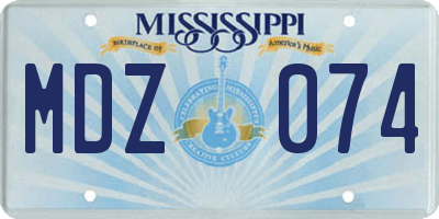 MS license plate MDZ074