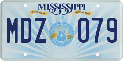 MS license plate MDZ079