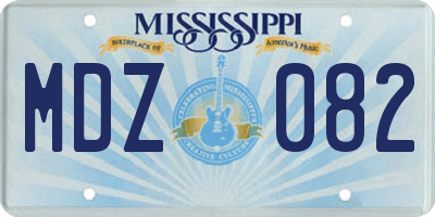 MS license plate MDZ082