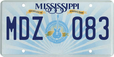 MS license plate MDZ083