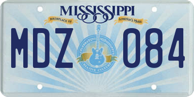 MS license plate MDZ084