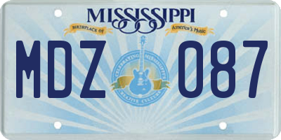 MS license plate MDZ087