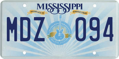 MS license plate MDZ094