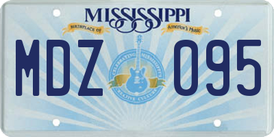 MS license plate MDZ095