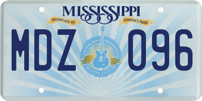 MS license plate MDZ096