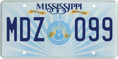 MS license plate MDZ099