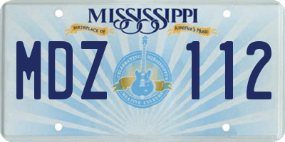 MS license plate MDZ112
