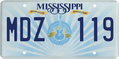 MS license plate MDZ119