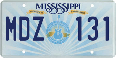 MS license plate MDZ131