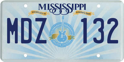 MS license plate MDZ132