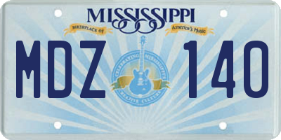 MS license plate MDZ140