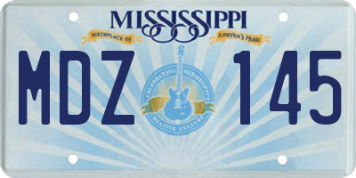 MS license plate MDZ145