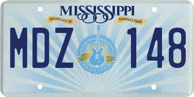 MS license plate MDZ148