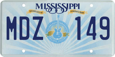 MS license plate MDZ149