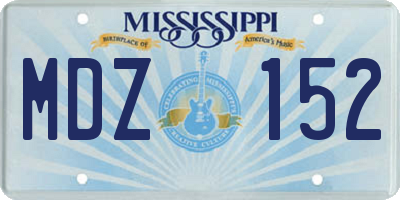 MS license plate MDZ152