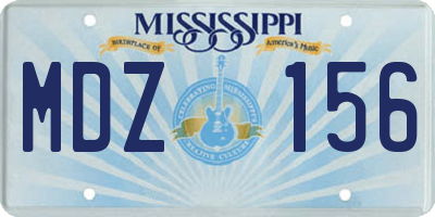 MS license plate MDZ156