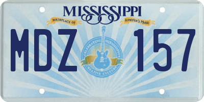 MS license plate MDZ157