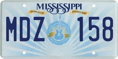 MS license plate MDZ158