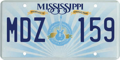 MS license plate MDZ159