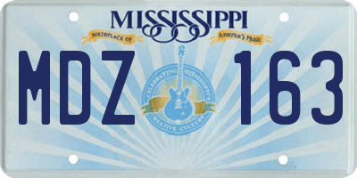 MS license plate MDZ163