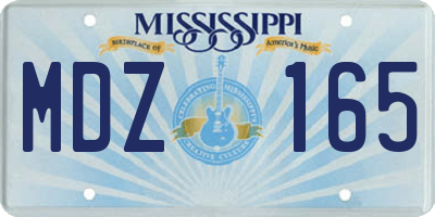 MS license plate MDZ165