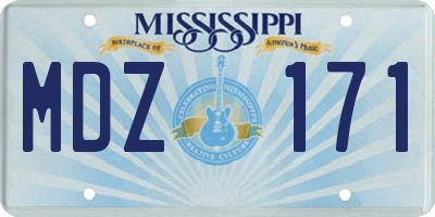 MS license plate MDZ171