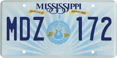 MS license plate MDZ172