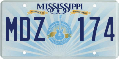 MS license plate MDZ174