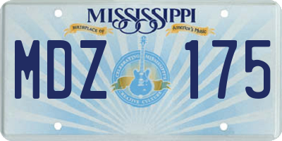 MS license plate MDZ175