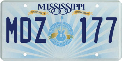 MS license plate MDZ177