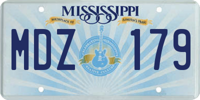 MS license plate MDZ179