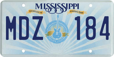 MS license plate MDZ184