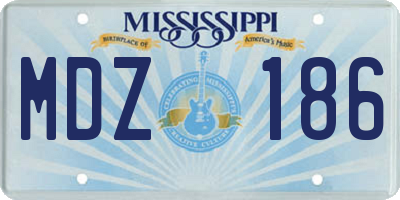 MS license plate MDZ186