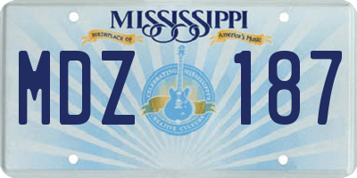MS license plate MDZ187