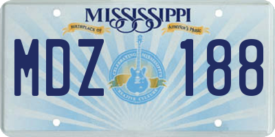 MS license plate MDZ188