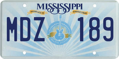 MS license plate MDZ189