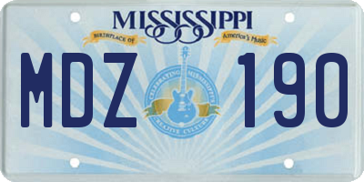 MS license plate MDZ190