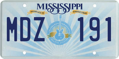 MS license plate MDZ191