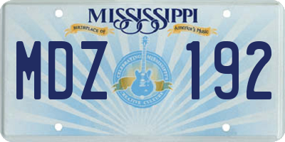 MS license plate MDZ192
