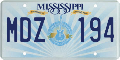 MS license plate MDZ194