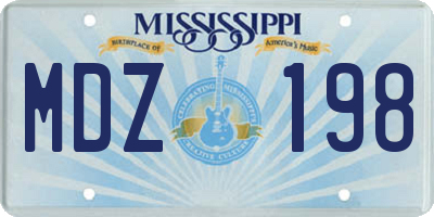 MS license plate MDZ198