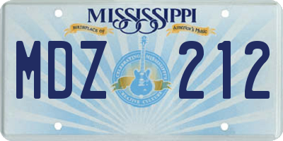 MS license plate MDZ212