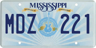 MS license plate MDZ221