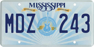 MS license plate MDZ243