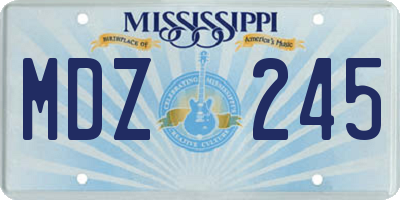 MS license plate MDZ245