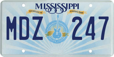 MS license plate MDZ247
