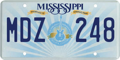 MS license plate MDZ248